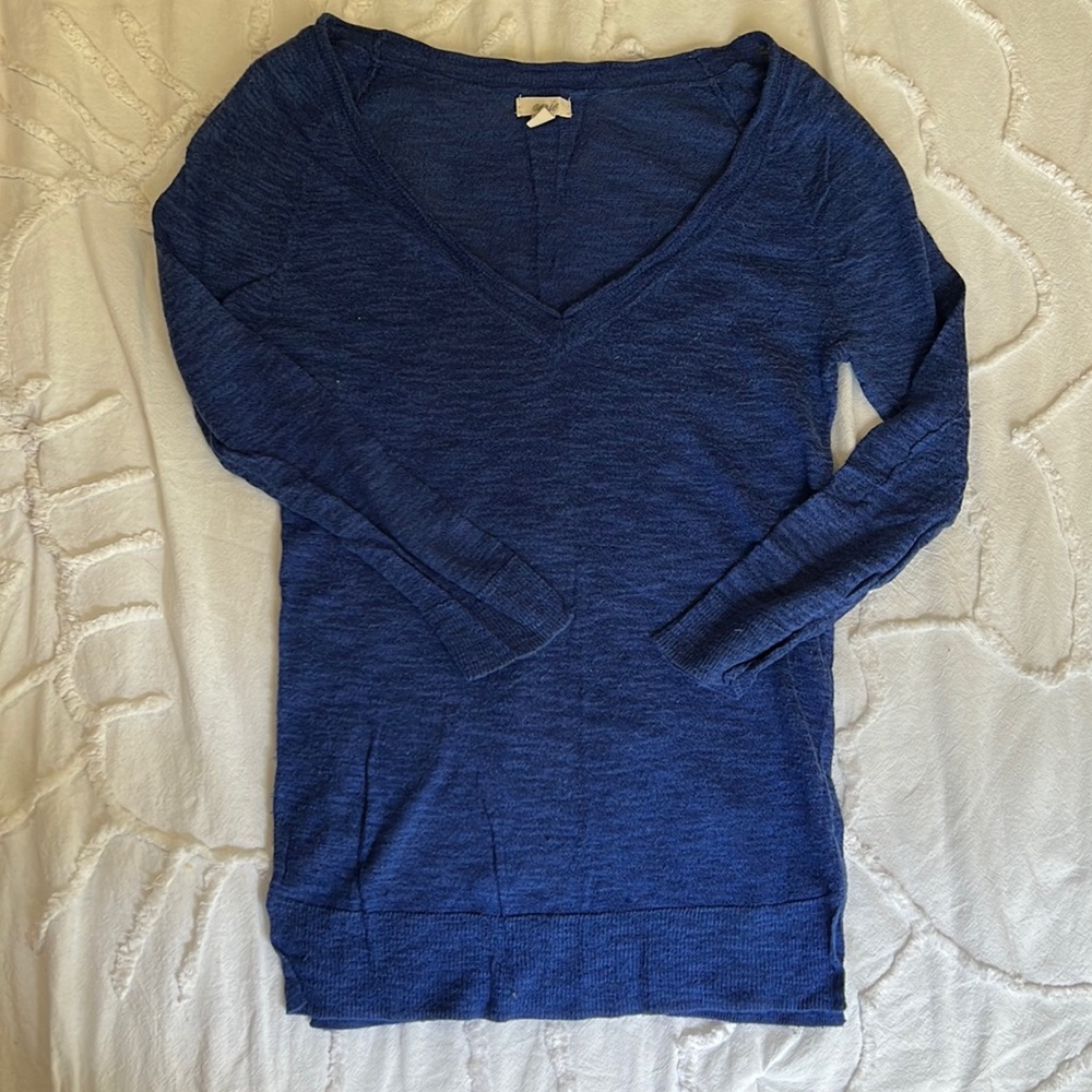 Aerie thin blue 3/4 sleeve sweater
